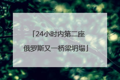 24小时内第二座 俄罗斯又一桥梁坍塌