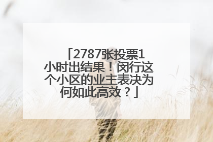 2787张投票1小时出结果！闵行这个小区的业主表决为何如此高效？