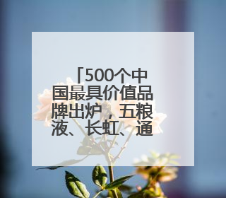 500个中国最具价值品牌出炉，五粮液、长虹、通威等14个四川品牌上榜