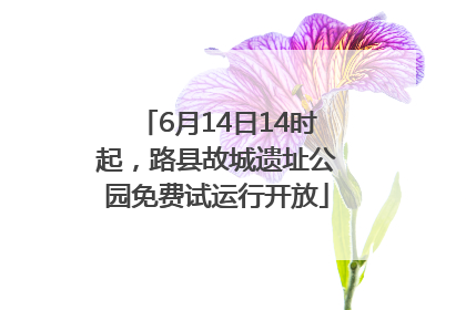 6月14日14时起，路县故城遗址公园免费试运行开放